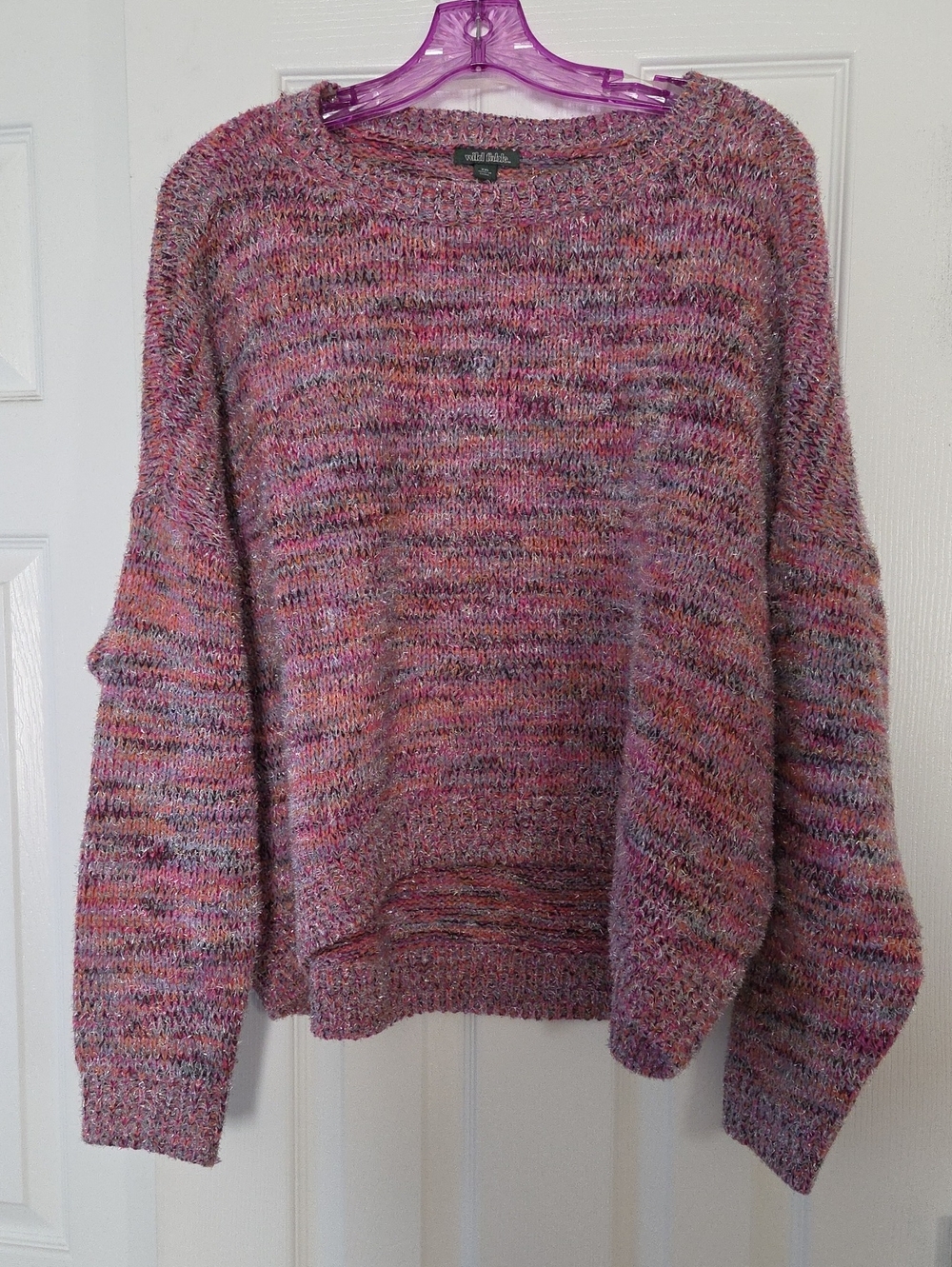 Multi-Color Shimmer Cropped Sweater By Wild Fable XXL